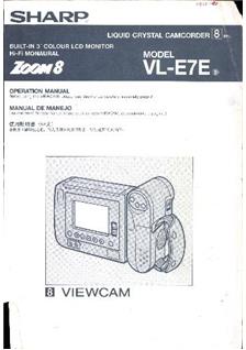 Sharp VL E 7 E manual. Camera Instructions.